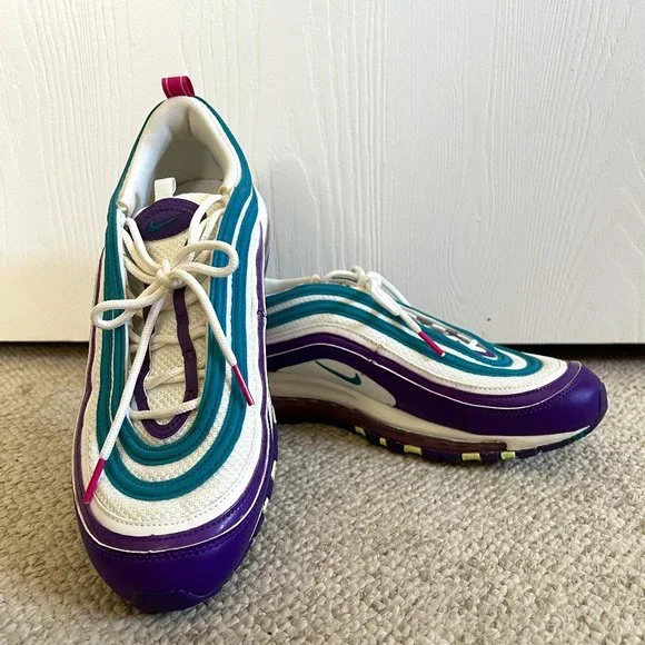 Nike Air Max 97 with Purple and Teal Accents Nike Air Max 97 Sneakers CU4877-300 Hyper Turquoise South  main image 3